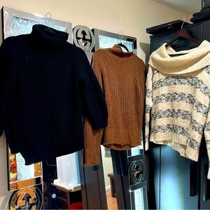 Two Shein sweather to the left and one sweather to the far right all size L/xl